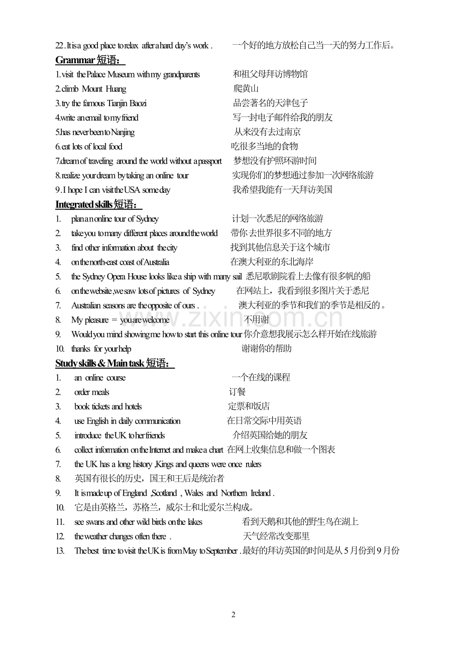 牛津译林初中英语八年级下册第三单元词组.doc_第2页