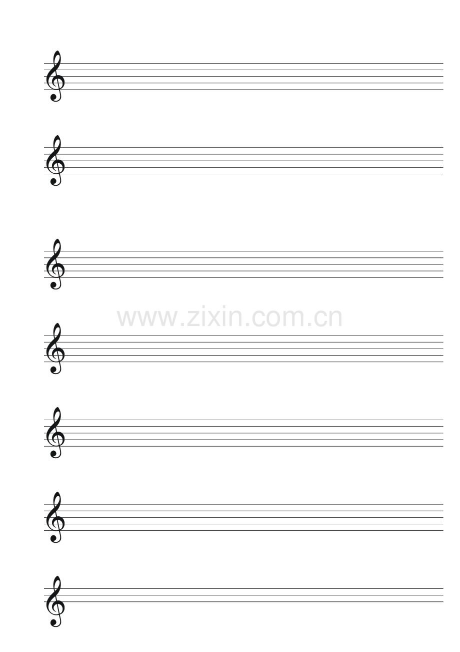 钢琴五线谱(高音谱号、低音谱号、空白)可.doc_第2页