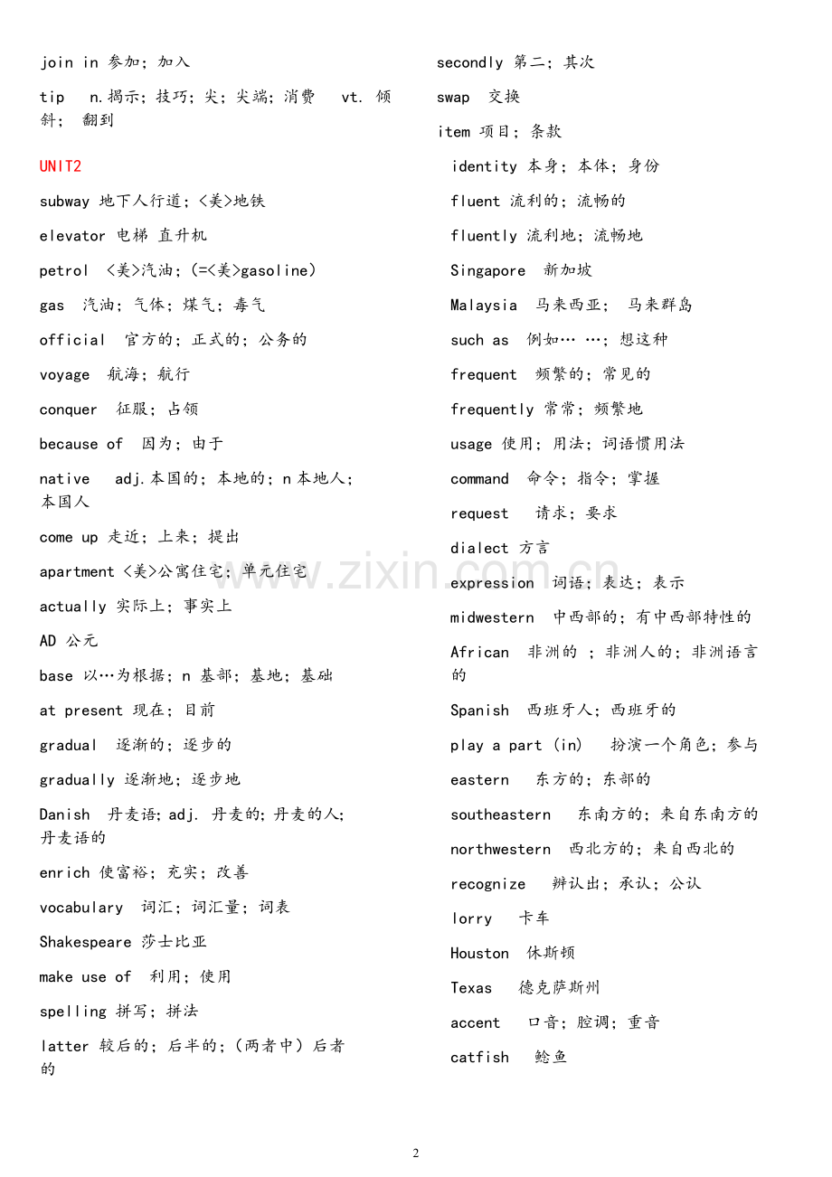 必背人教版高中英语单词表(必修1至选修8.doc_第2页