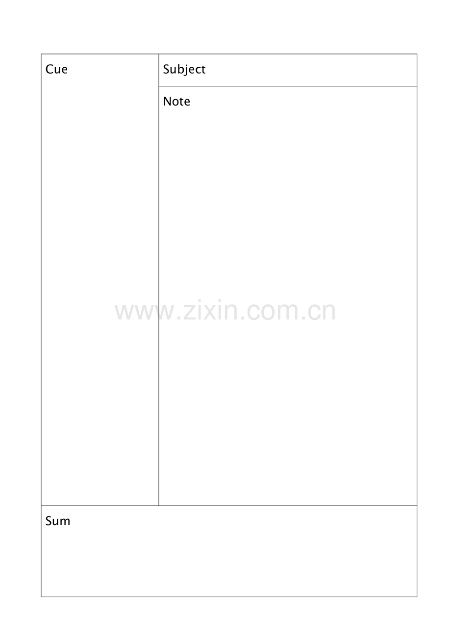 康奈尔笔记法(打印模板).doc_第2页