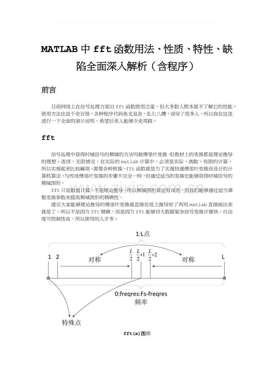 MATLAB中fft函数用法、性质、特性、缺陷全面深入解析(含程序).docx_第1页