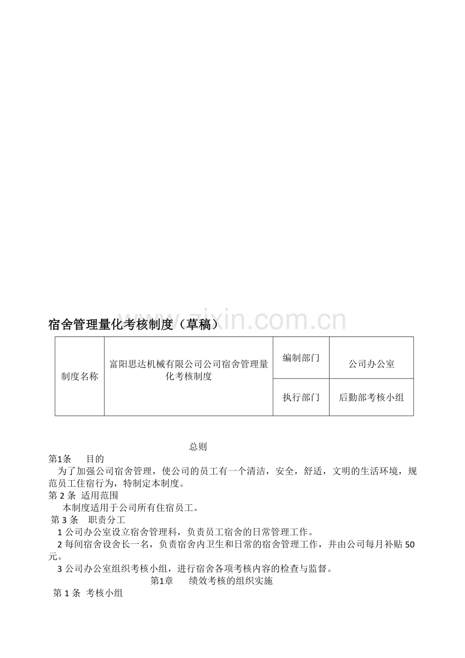 宿舍管理量化考核制度.doc_第1页