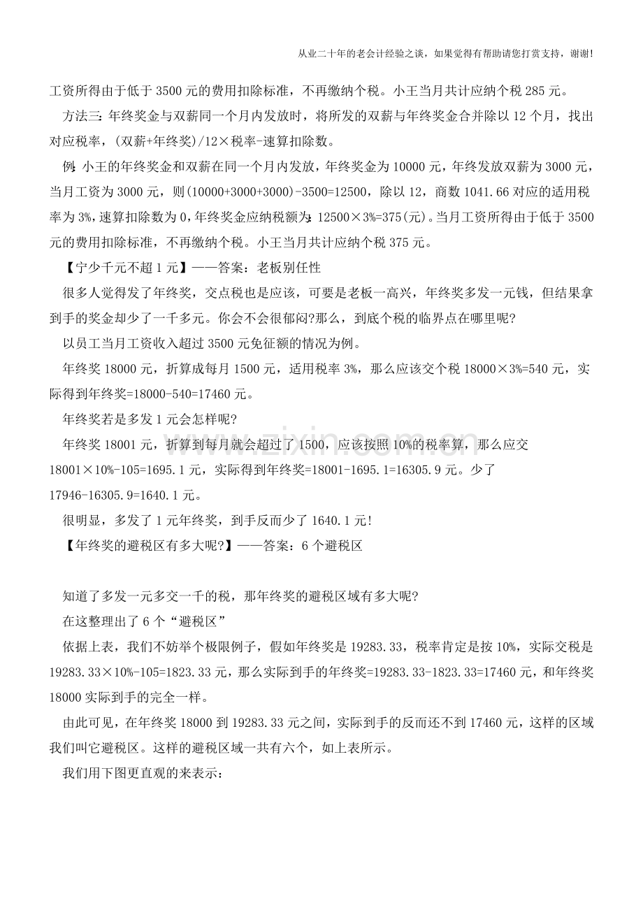 老板别任性：年终奖别发在这六个区间【会计实务经验之谈】.doc_第2页