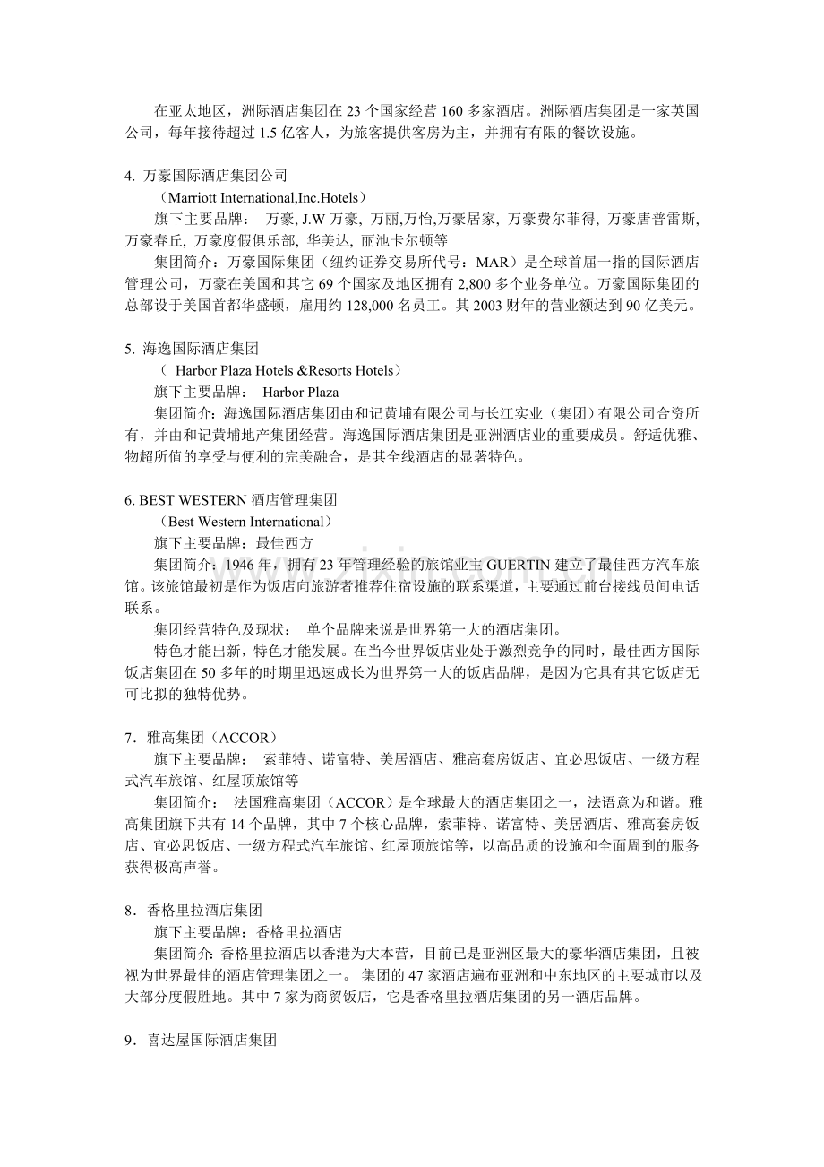 世界10大知名酒店管理品牌.doc_第2页