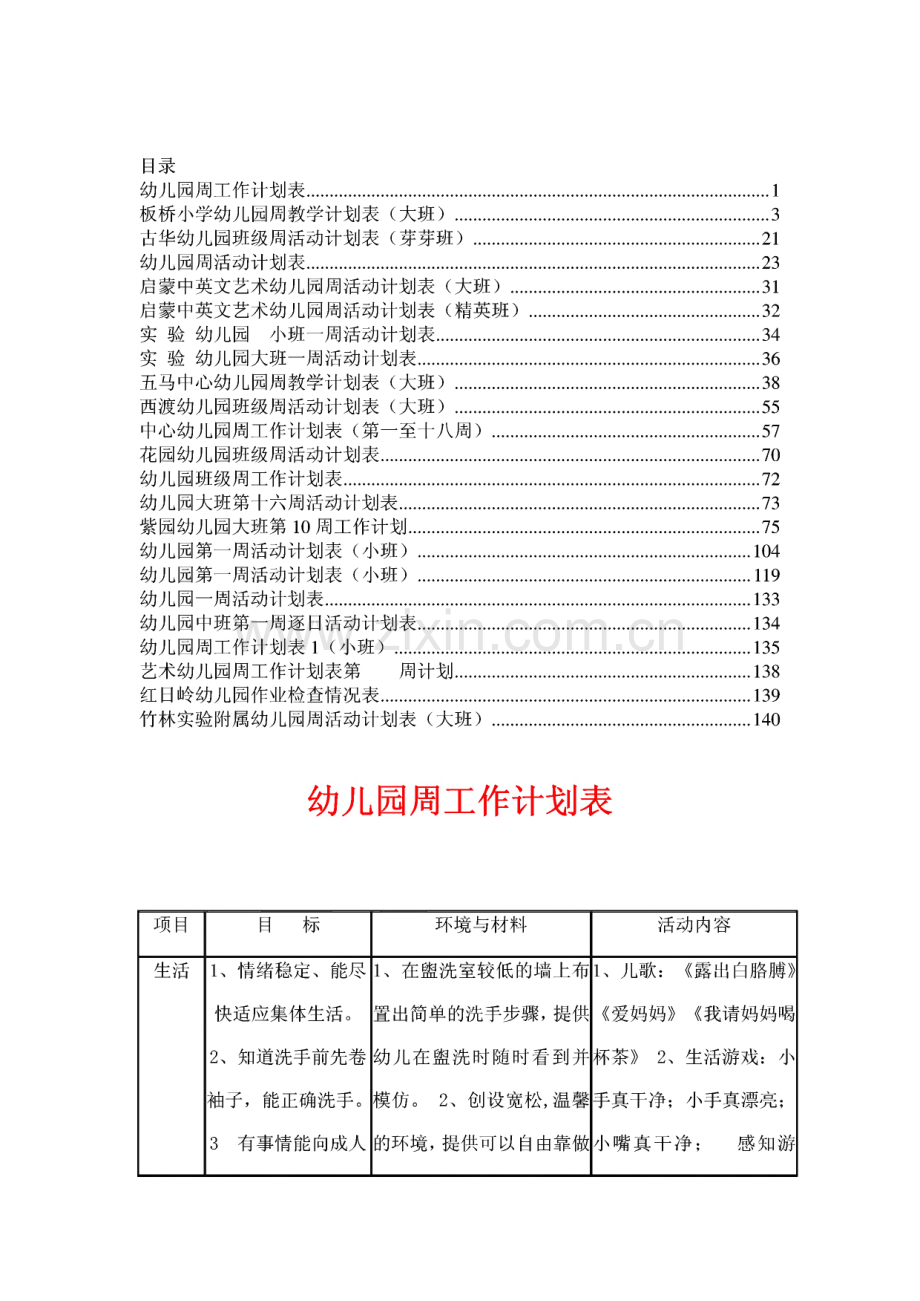 幼儿园周工作计划表.pdf_第1页