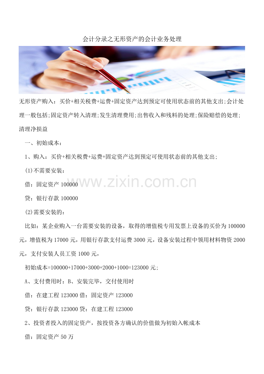 会计分录之无形资产的会计业务处理.doc_第1页