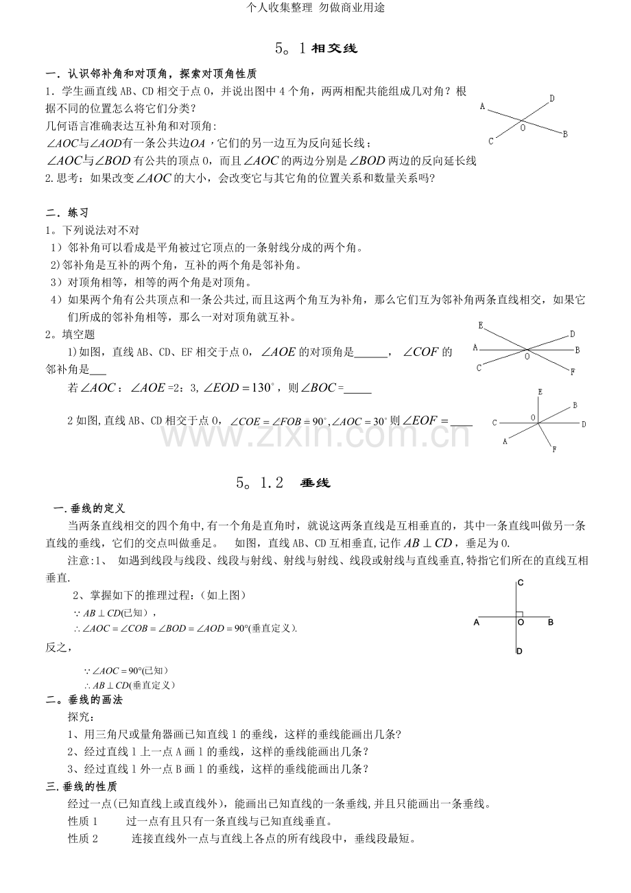 初一下数学第一章总结.doc_第1页