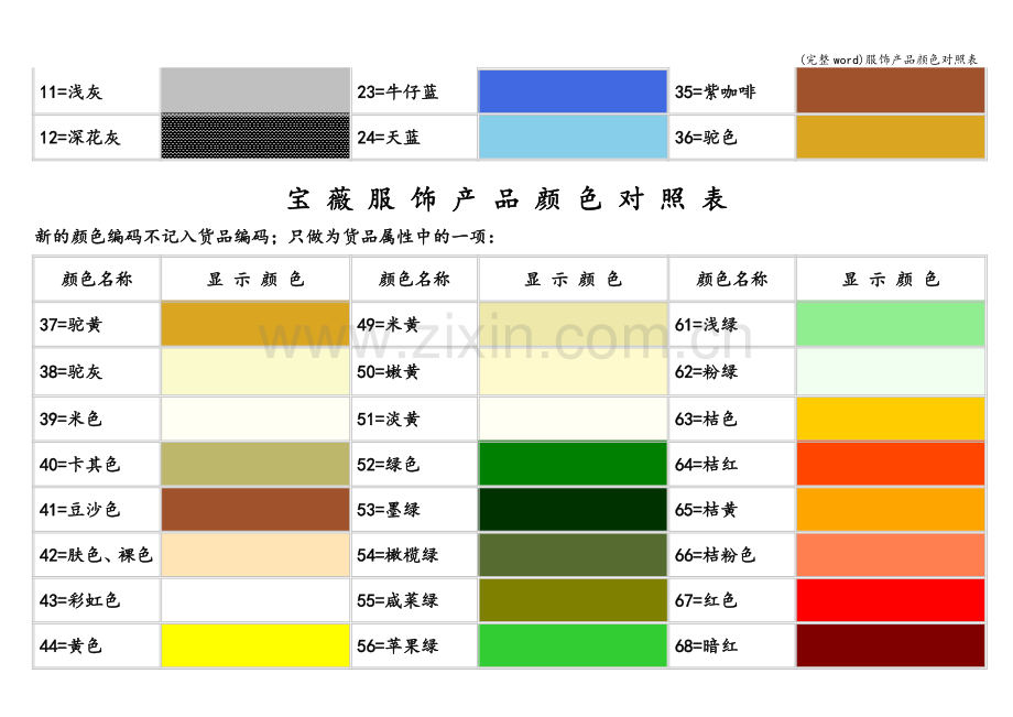 服饰产品颜色对照表.doc_第2页