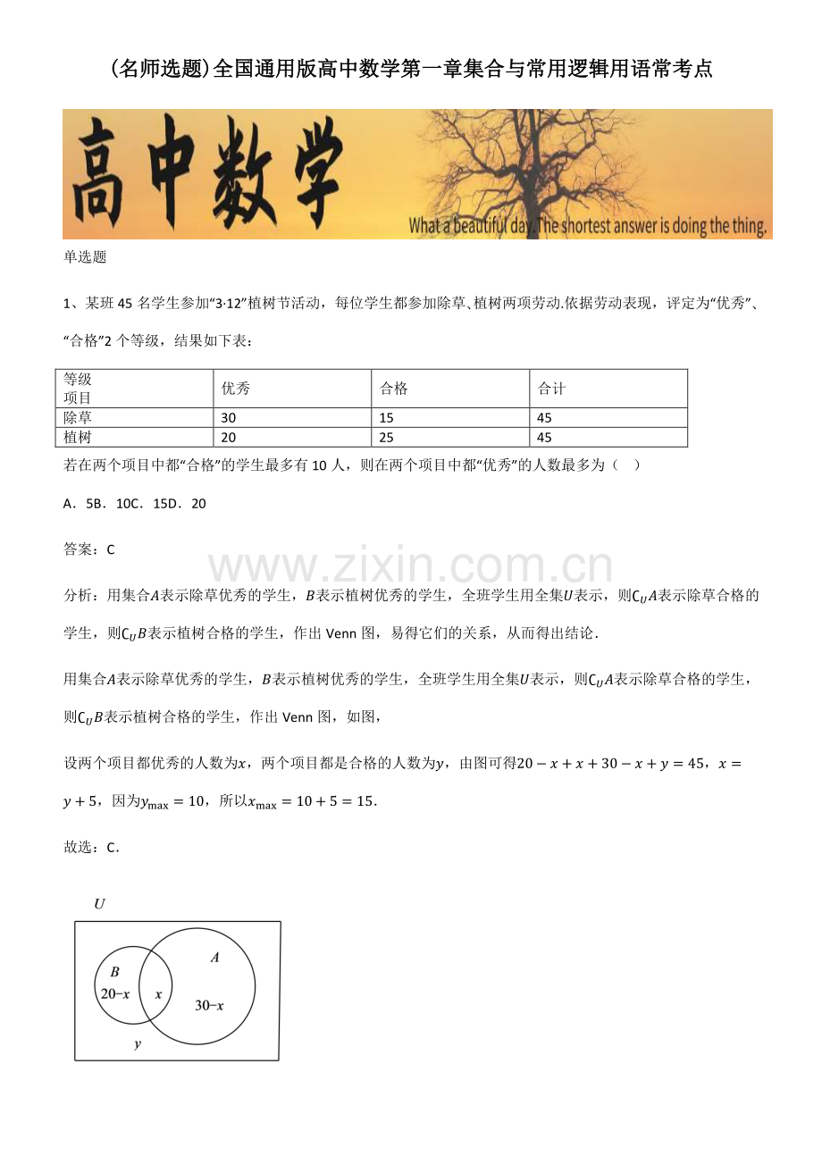 全国通用版高中数学第一章集合与常用逻辑用语常考点.pdf_第1页