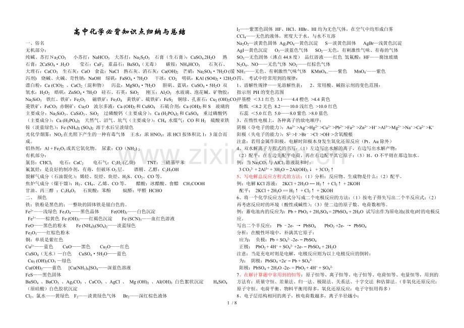高中化学必背基础知识点归纳与总结gh.doc_第1页
