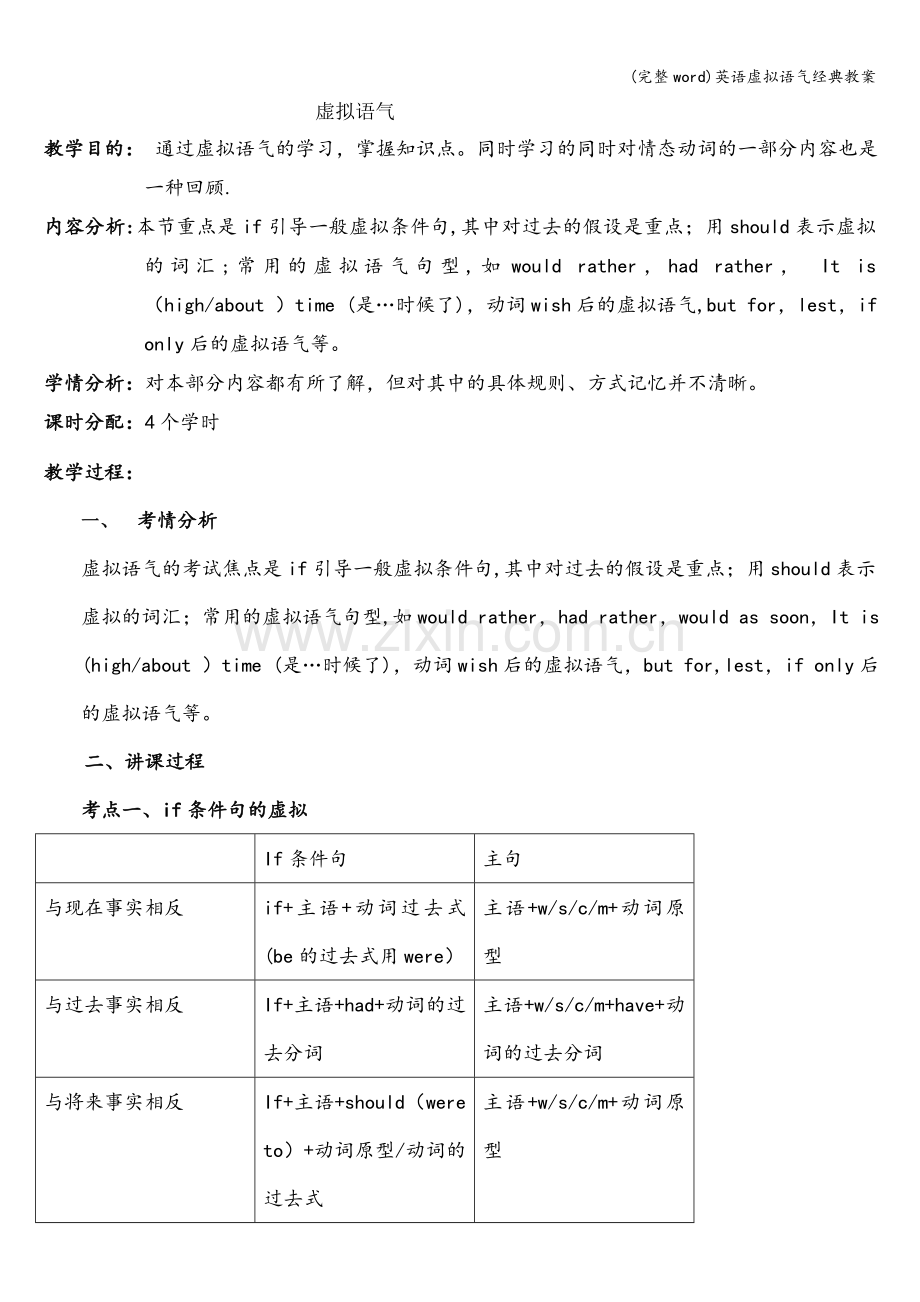 英语虚拟语气经典教案.doc_第1页