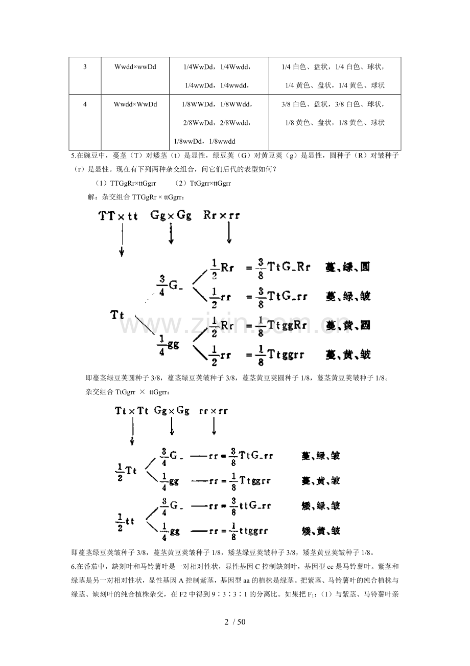 刘祖洞-遗传学-第二版-课后标准答案.doc_第2页