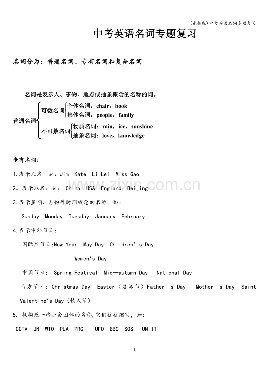 中考英语名词专项复习.doc_第1页