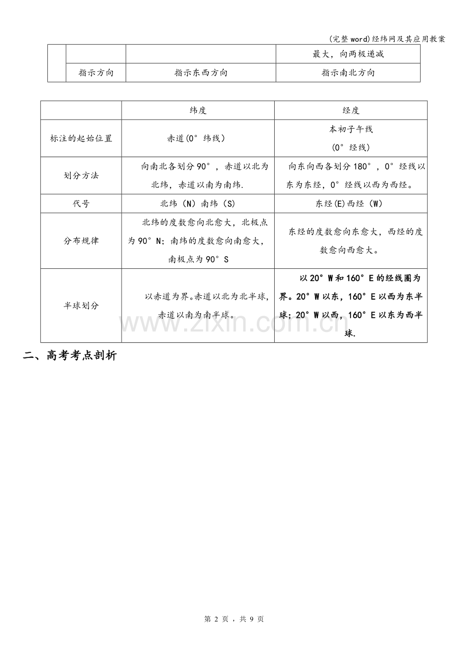 经纬网及其应用教案.doc_第2页