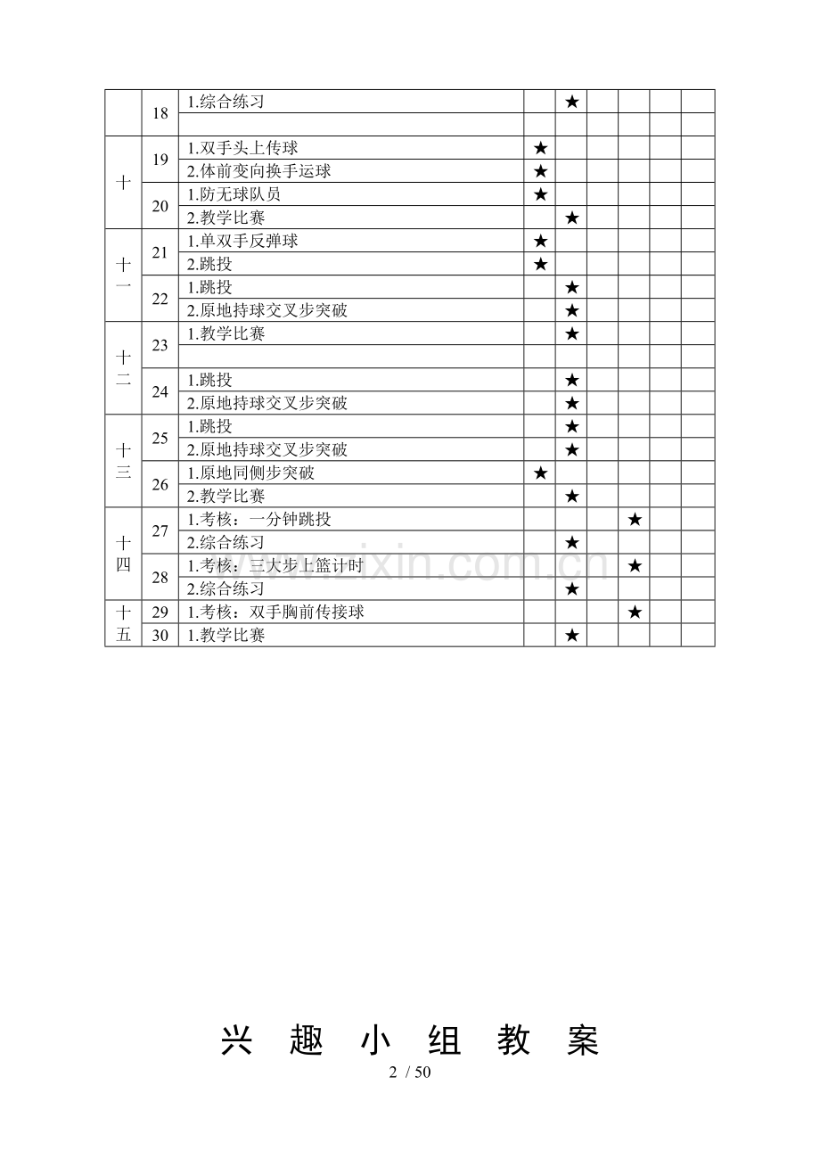 篮球兴趣小组教学计划和优秀教案.doc_第2页