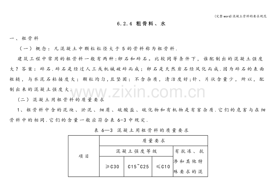 混凝土骨料的要求规范.doc_第1页