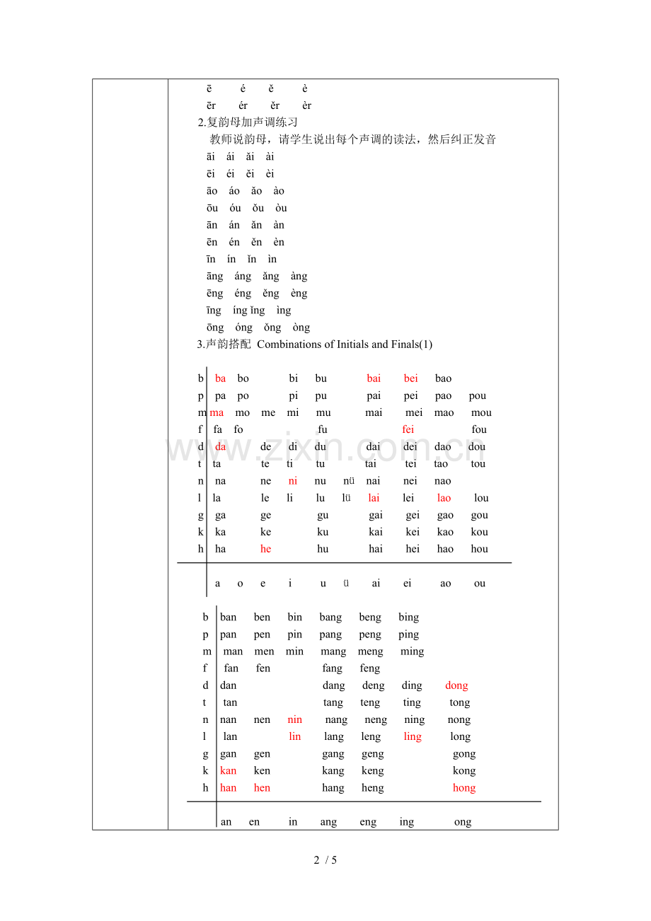 发展汉语初级综合1：第1课优秀教案(荣继华).doc_第2页
