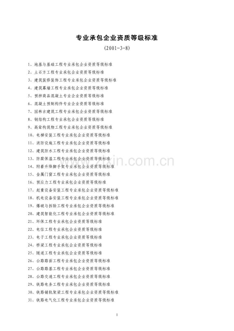 资质等级标准-专业承包企业.doc_第1页
