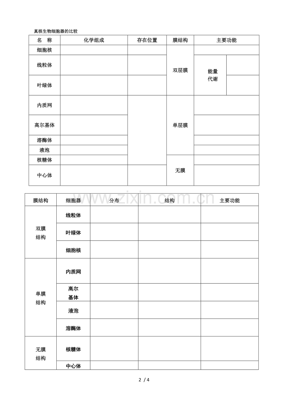 高中生物动植物细胞模式图及细胞结构比较.doc_第2页