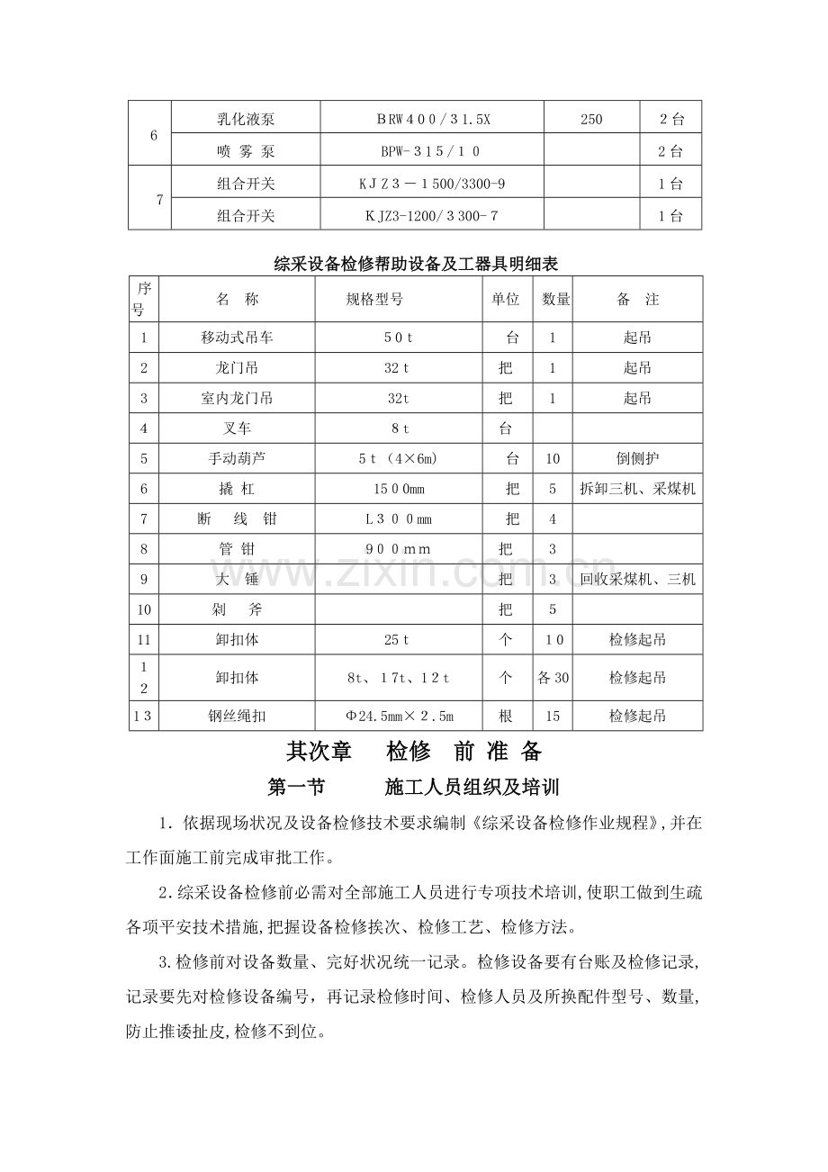 某煤业公司安装检修队地面检修作业规程概述.doc_第2页