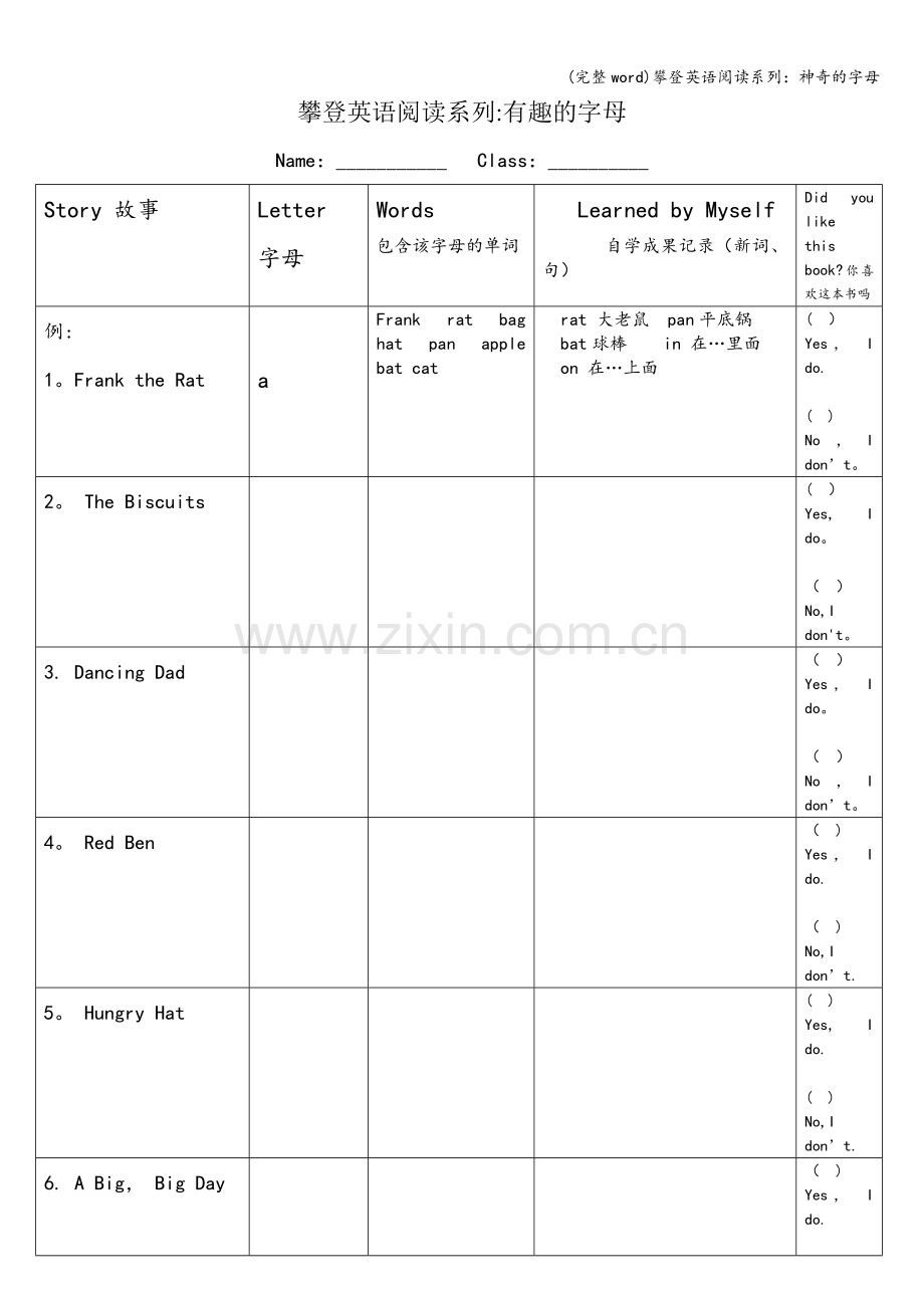 攀登英语阅读系列：神奇的字母.doc_第1页