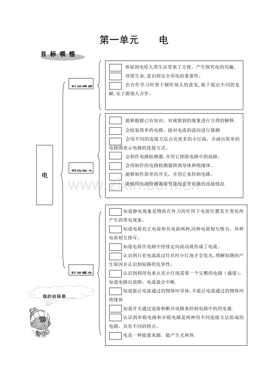 新教科版四年级科学下册教学活动单四下第一单元.doc_第1页
