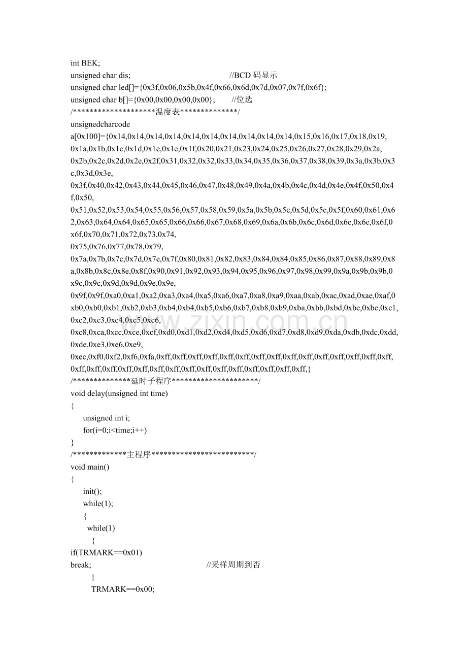 C单片机的温闭环控制实验程序.doc_第2页