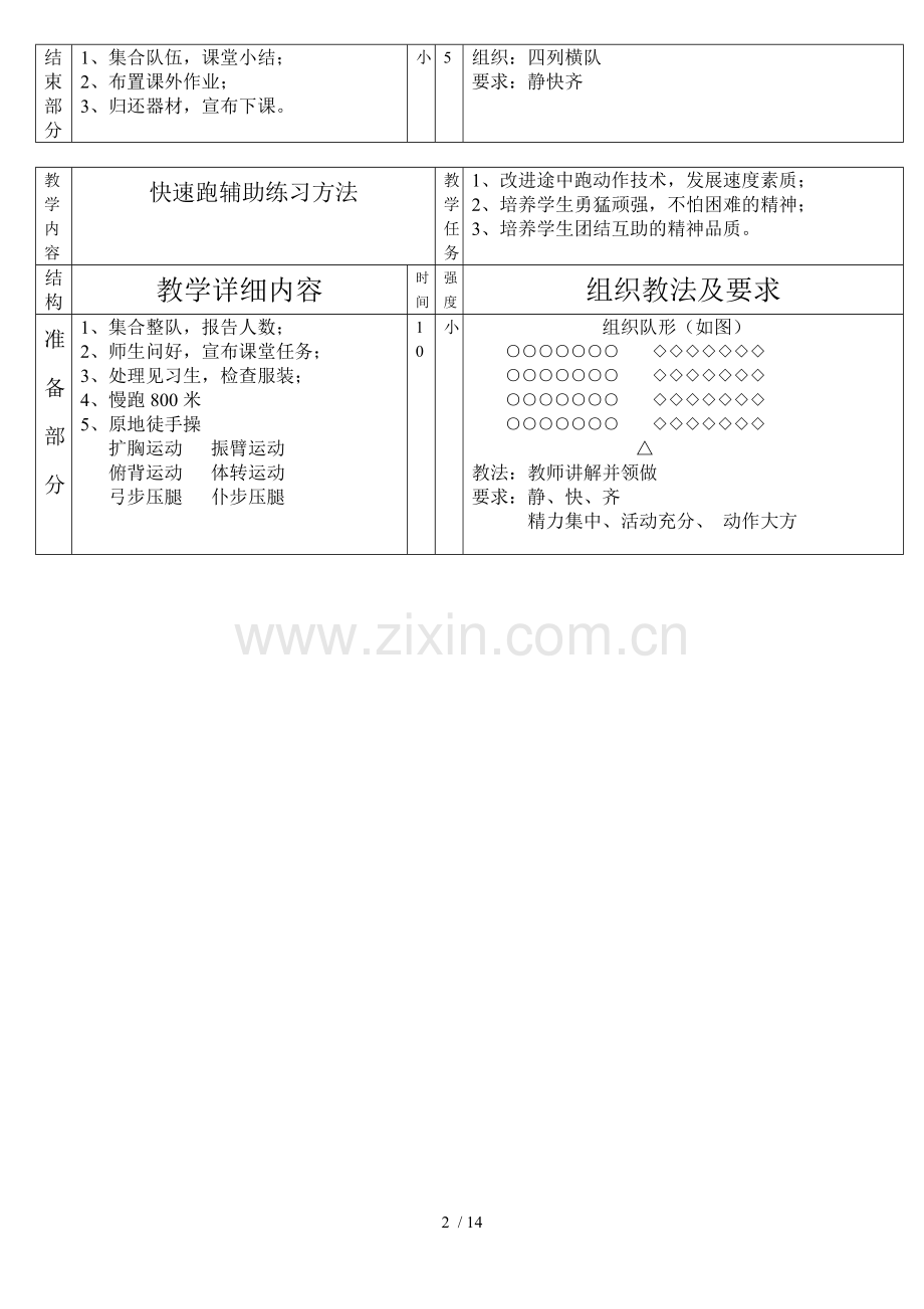 中学体育课田径优秀教案.doc_第2页