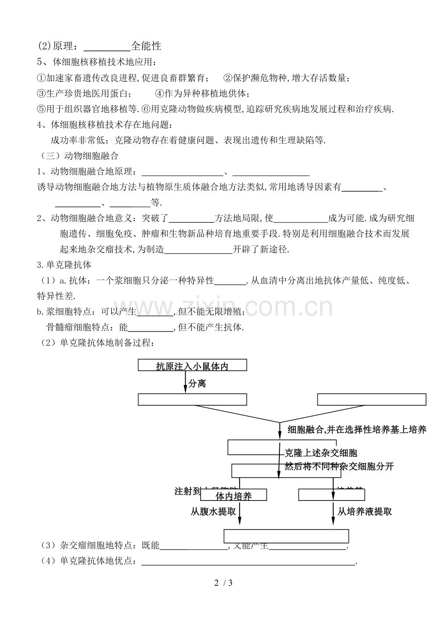 细胞工程知识点填空.doc_第2页