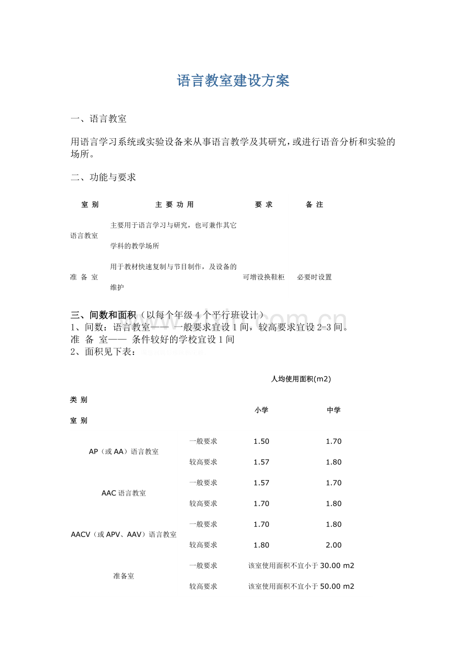 语言教室建设具体方案.doc_第1页