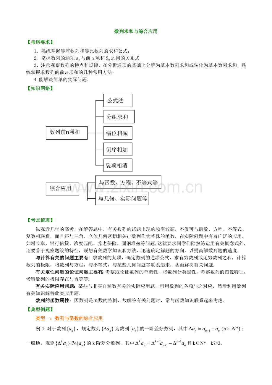 数列求和知识梳理.doc_第1页
