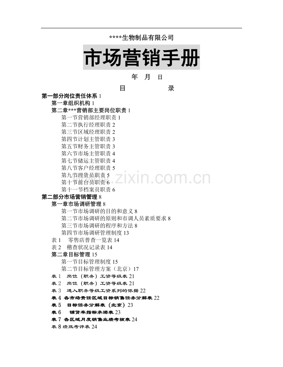 某公司市场营销管理手册.doc_第1页