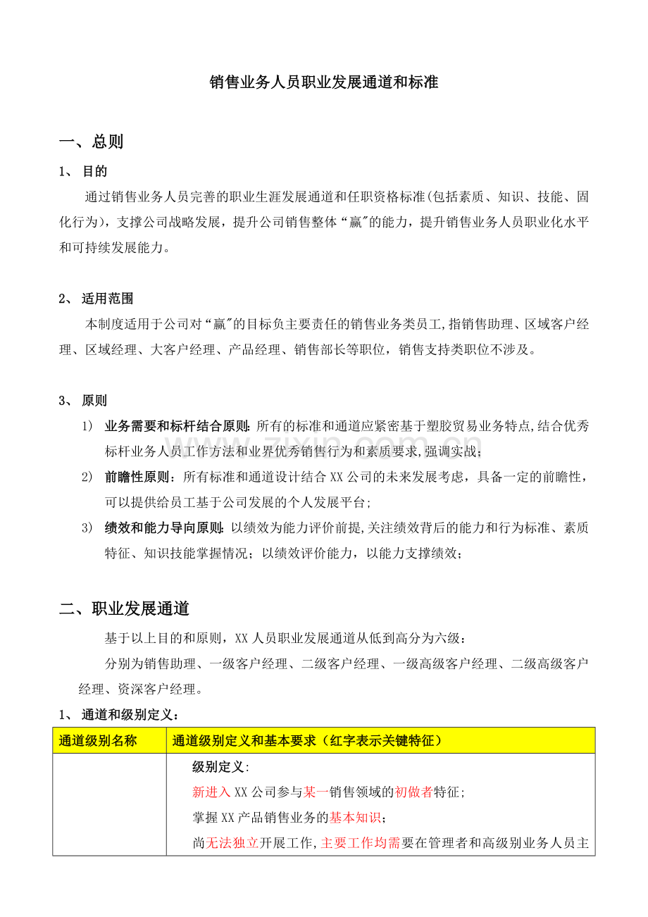 销售员工职业发展通道.doc_第1页