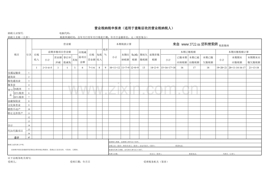 财务管理-营业税纳税申报表(适用于查账征收的营业税纳税人)(DOC-35页).doc_第1页