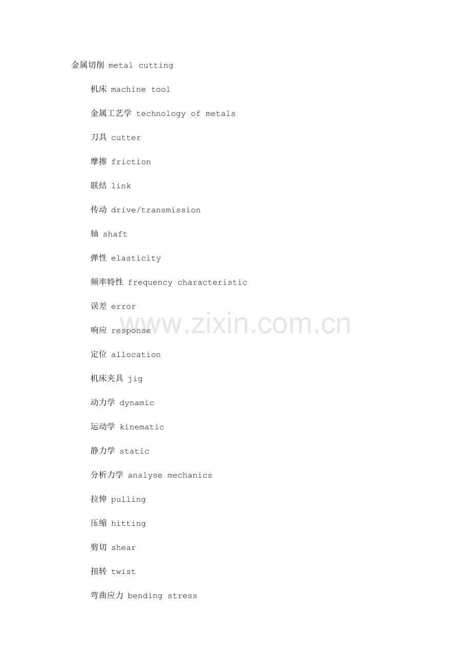 英汉对照：机械行业英语词汇大全对照参考.doc_第1页