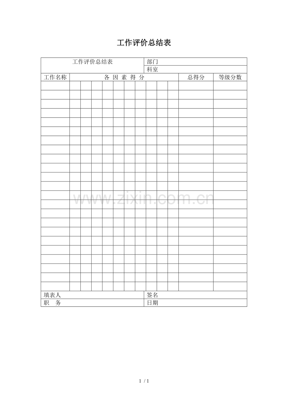 基础工作评价总结表.doc_第1页