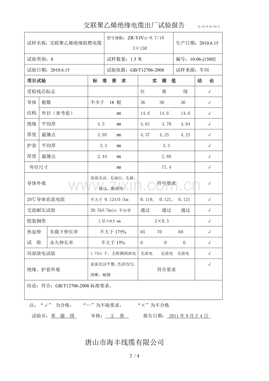 电力电缆检验研究报告.doc_第2页