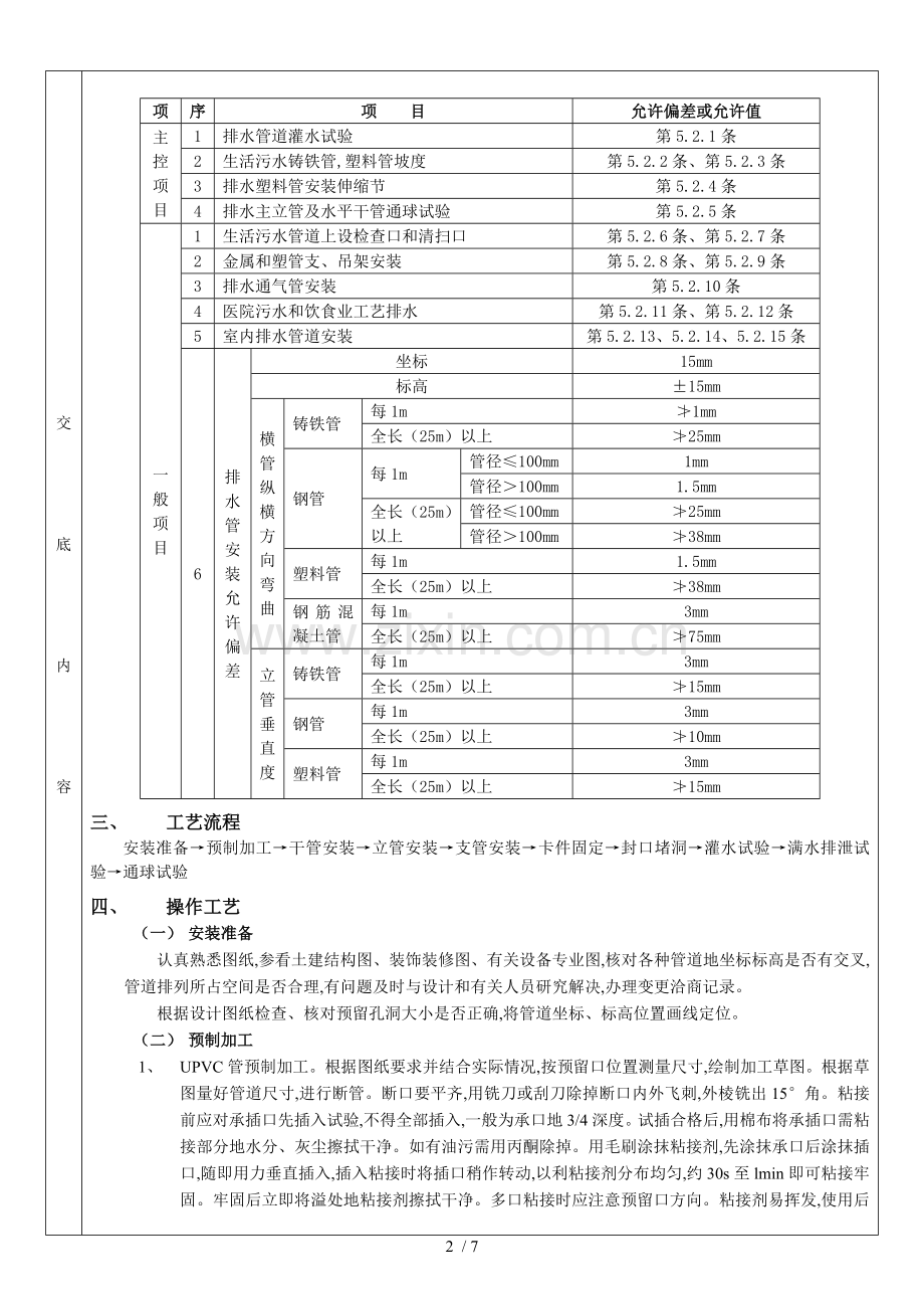 室内排水管安装技术交底【至层】.doc_第2页