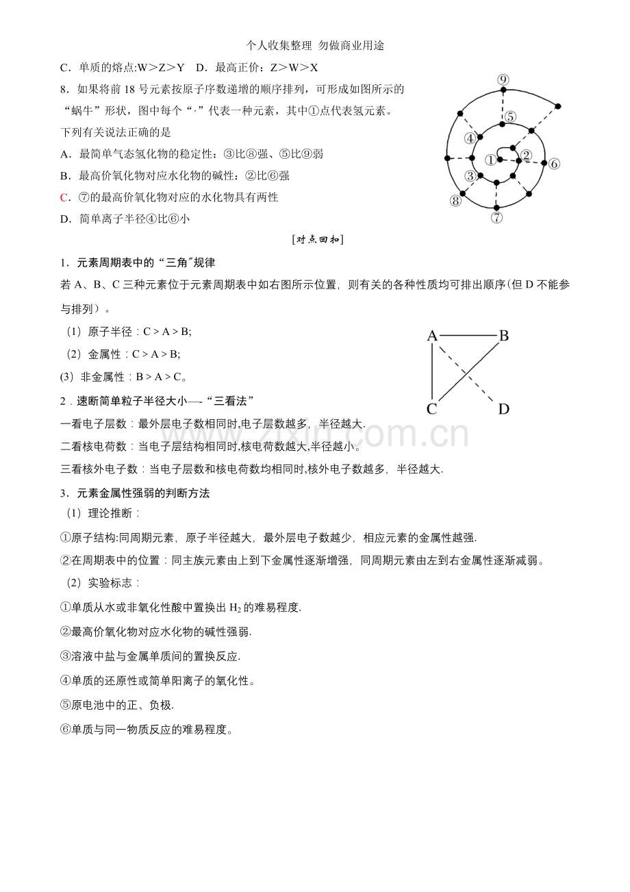 化学高考前基础回扣与考前特训题型五正确判断元素性质递变规律.doc_第2页