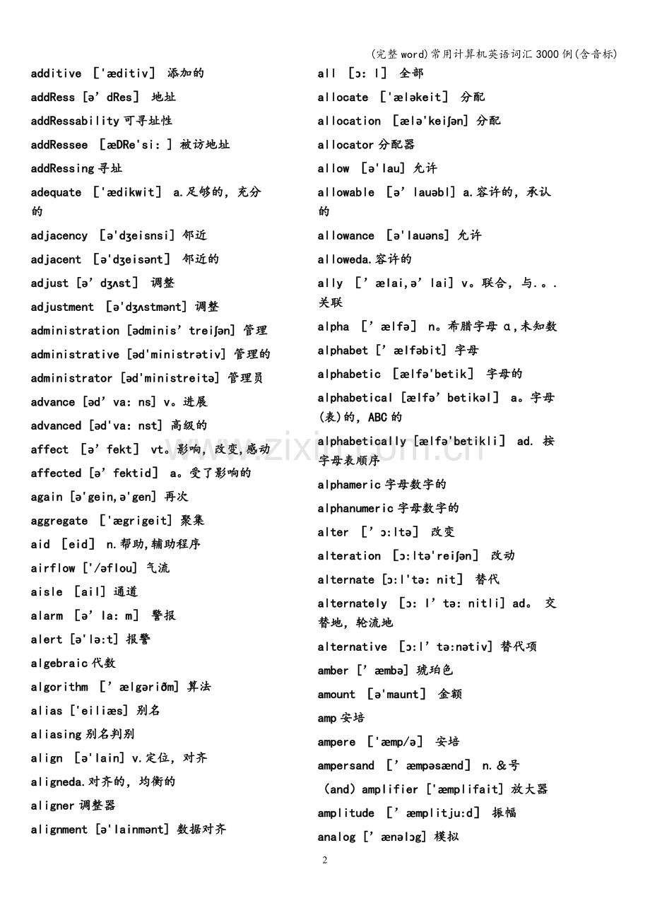 常用计算机英语词汇3000例(含音标).doc_第2页