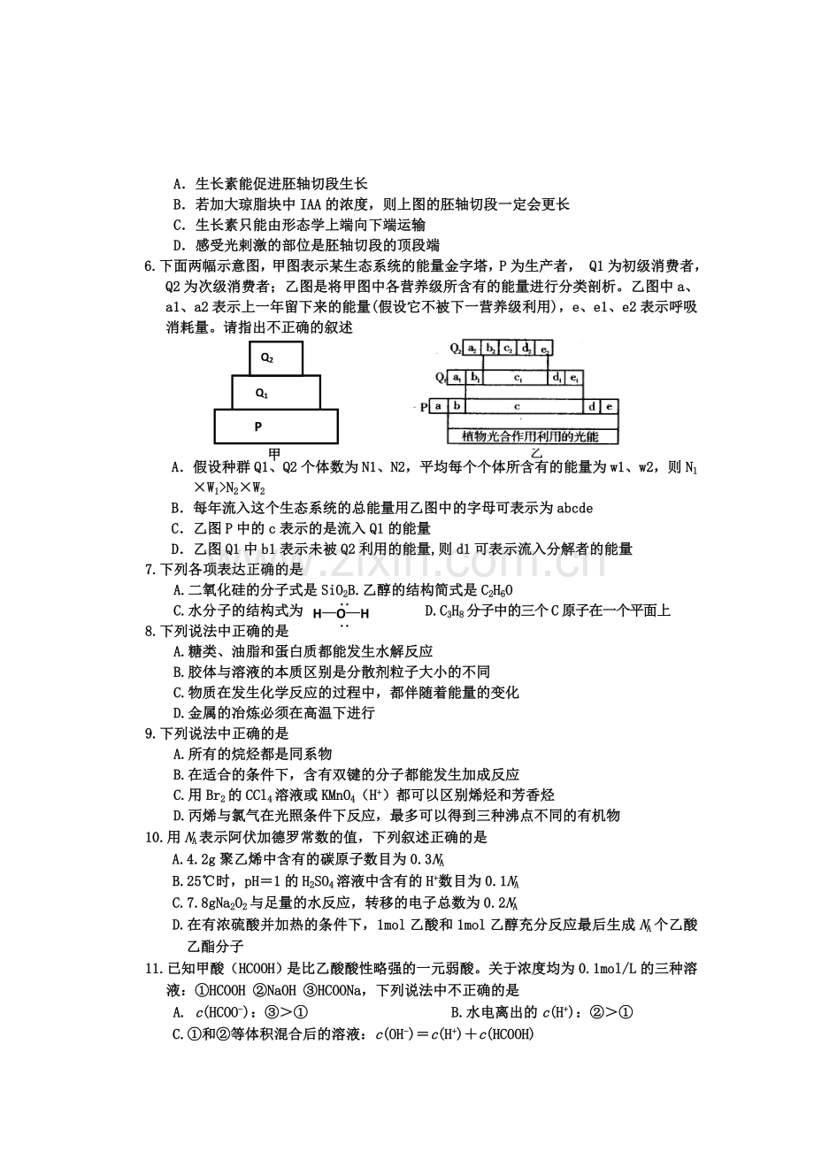 吉林吉林市高三第二次教学质量检测(理综).doc_第2页