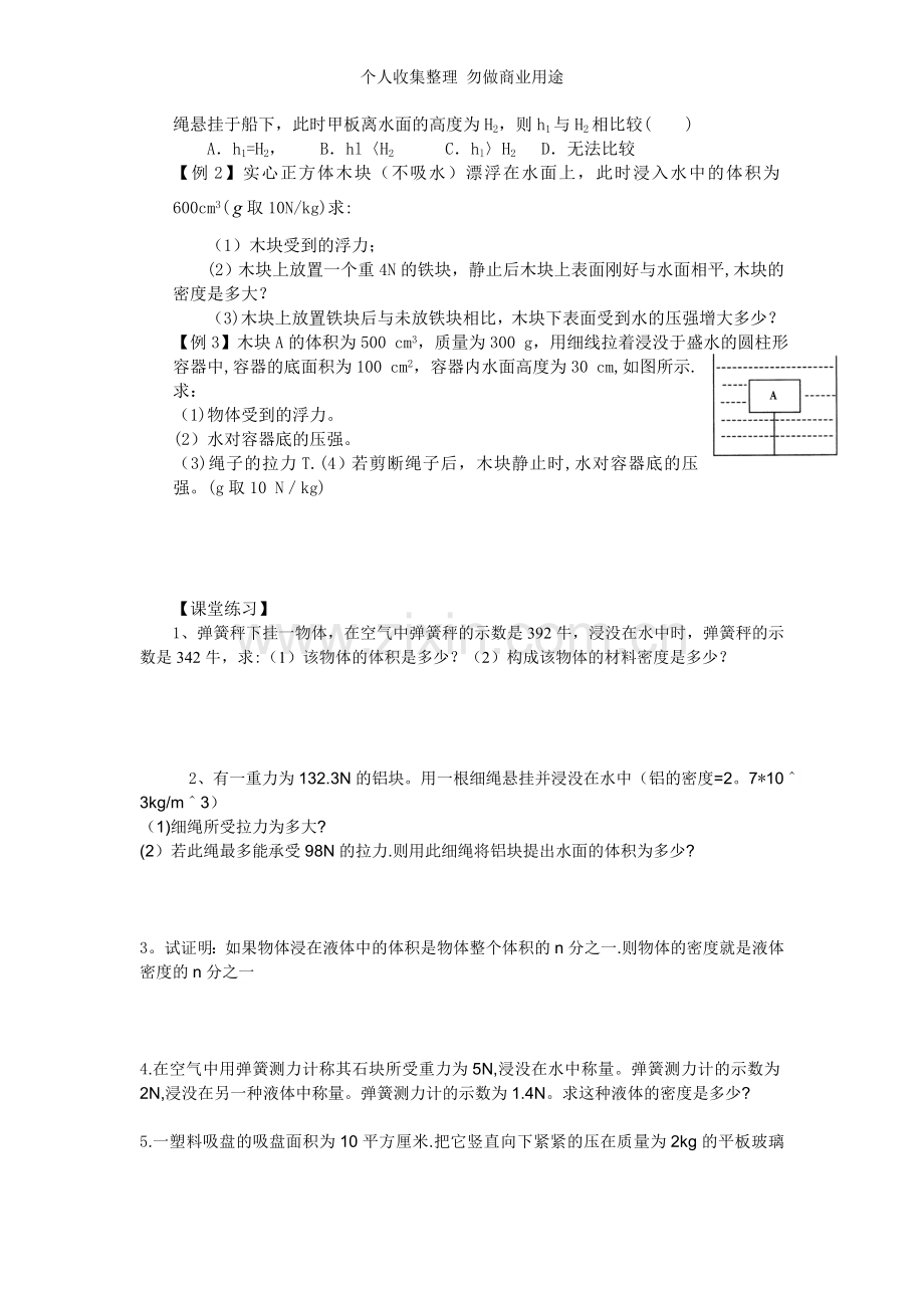 初中物理浮力辅导资料.doc_第2页