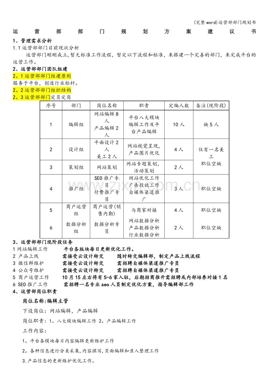 运营部部门规划书.doc_第1页