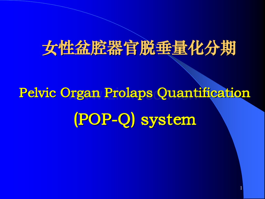 女性盆腔器官脱垂的定量化分期PelvicOrganProlapsQuantification.pdf_第1页