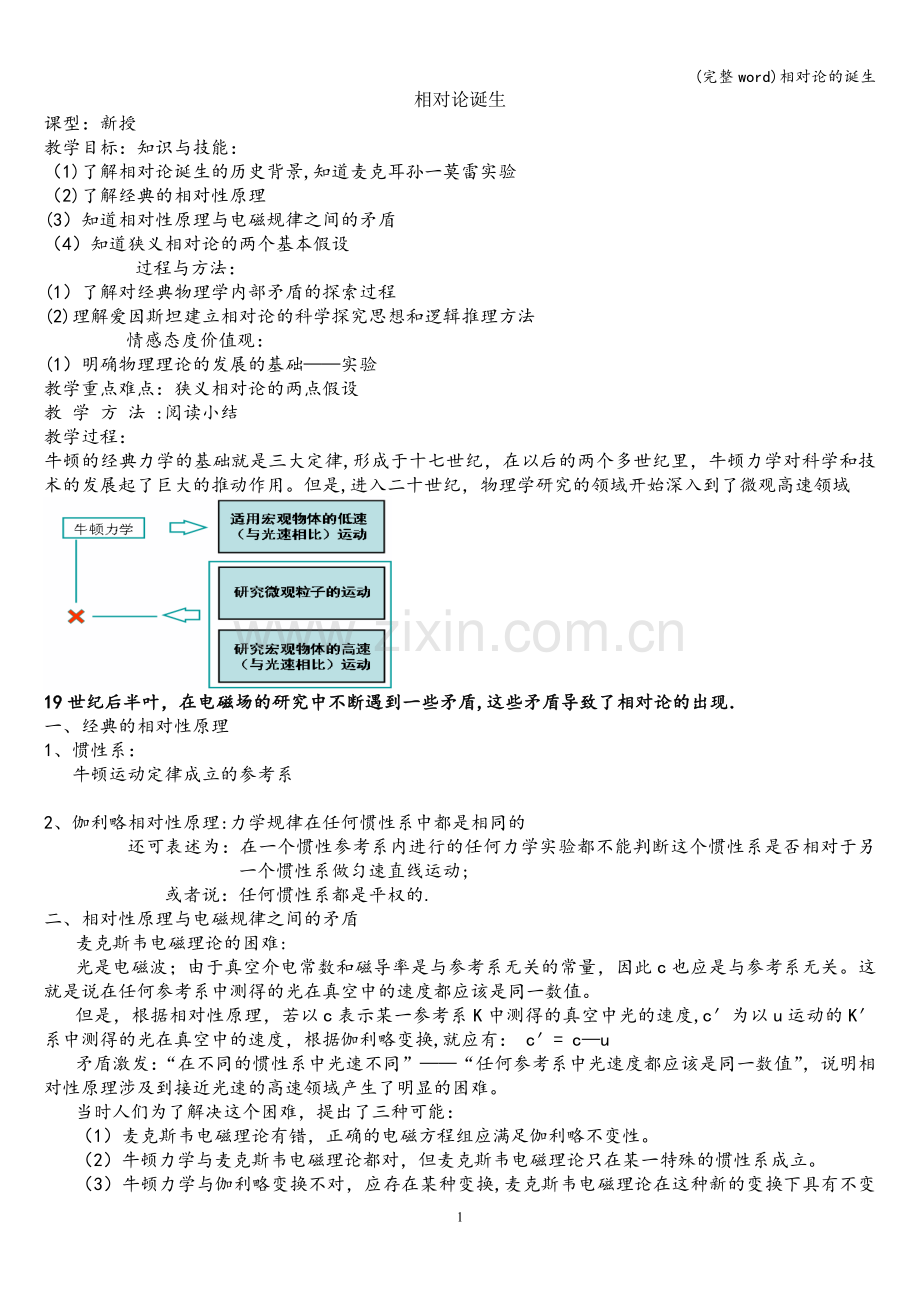相对论的诞生.doc_第1页