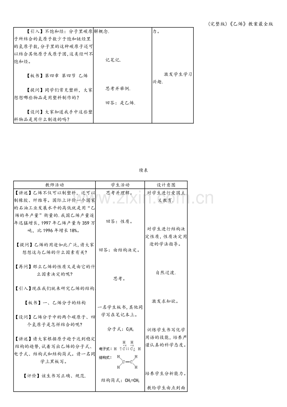 《乙烯》教案最全版.doc_第2页