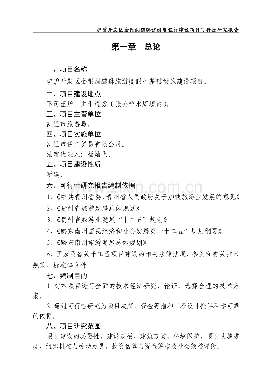 炉碧开发区金银洞貔貅旅游度假村建设项目可行性研究报告.doc_第2页