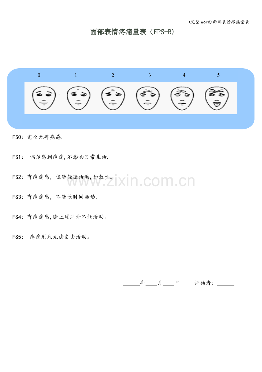 面部表情疼痛量表.doc_第1页