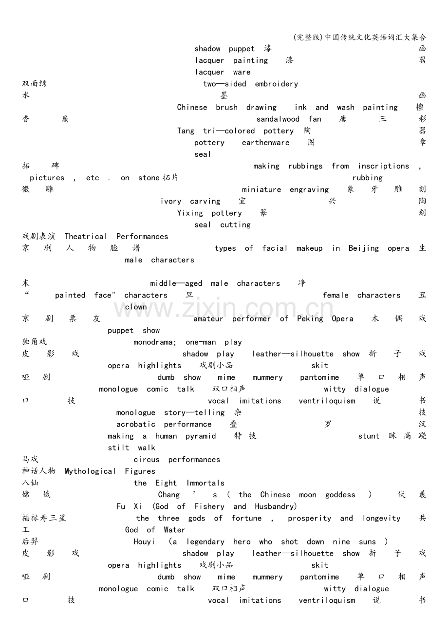 中国传统文化英语词汇大集合.doc_第2页