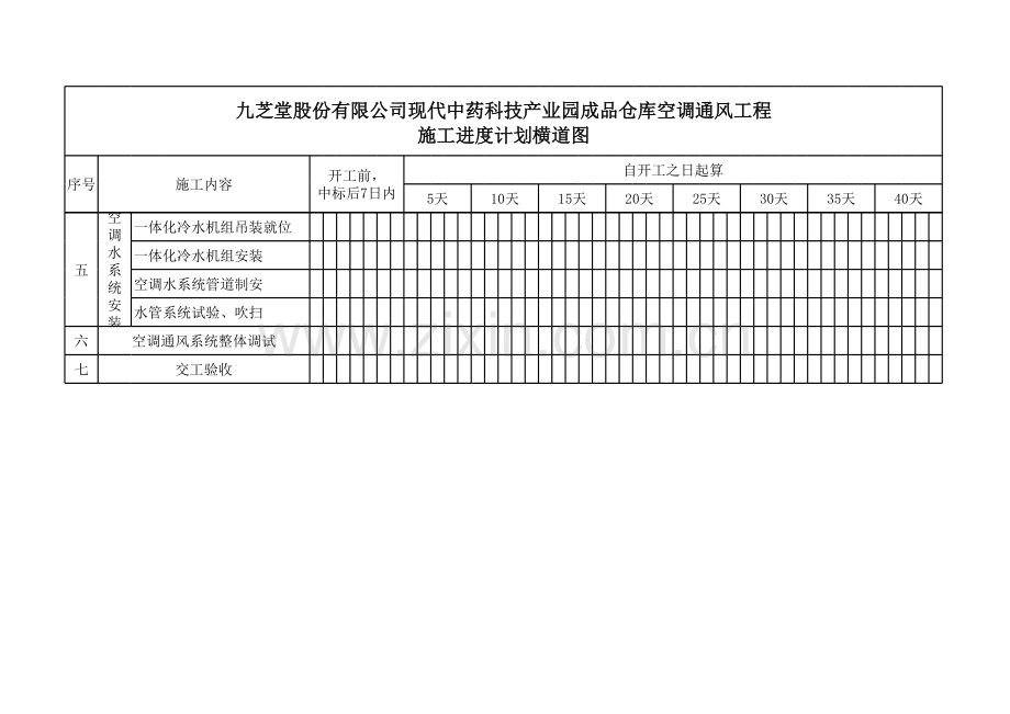 九芝堂空调通风项目横道图.xls_第2页